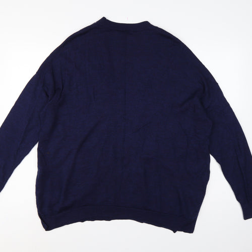 Rohan Women’s Blue Size 18 Merino Wool Open V-Neck Cardigan