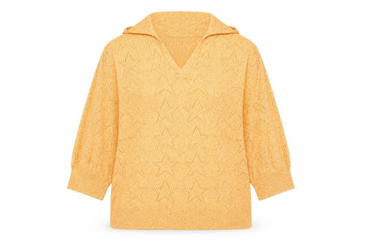 Next Women’s Orange 2XL Hooded V-Neck Open-Knit Jumper