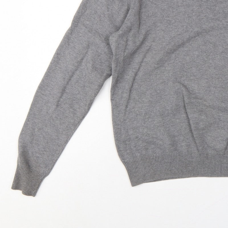 Additional view of Bench Men’s Grey, size S, V-Neck Logo Knit jumper