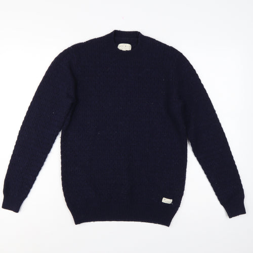Jack Wills Men’s Blue S Lambswool Blend Crew Neck Pullover Jumper