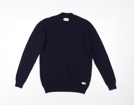 Jack Wills Men’s Blue S Lambswool Blend Crew Neck Pullover Jumper