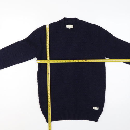 Jack Wills Men’s Blue S Lambswool Blend Crew Neck Pullover Jumper