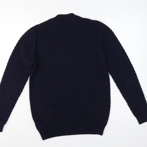Jack Wills Men’s Blue S Lambswool Blend Crew Neck Pullover Jumper