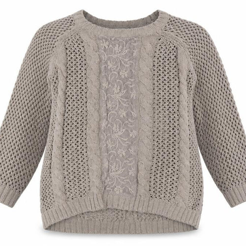 Next Women’s Beige UK 10 Cable Knit Lace Panel Open Cardigan