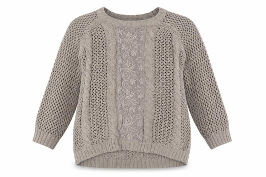 Next Women’s Beige UK 10 Cable Knit Lace Panel Open Cardigan