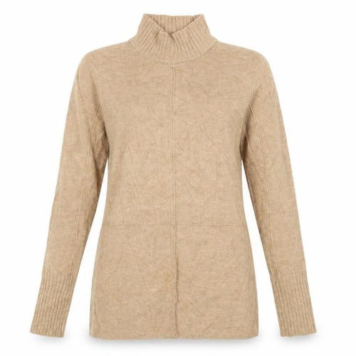 Marks and Spencer Women Beige UK 10 Roll Neck Knit Tunic Jumper