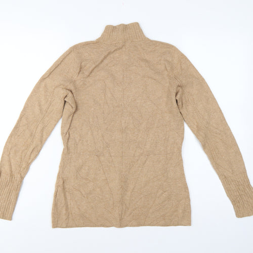 Marks and Spencer Women Beige UK 10 Roll Neck Knit Tunic Jumper