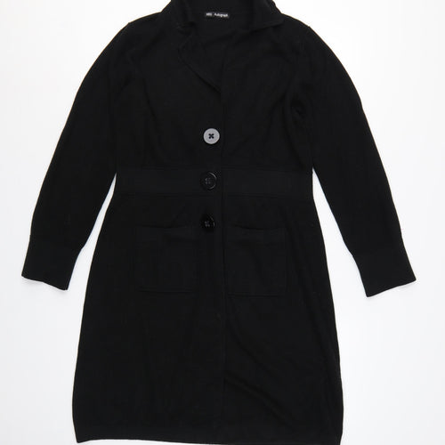 Marks & Spencer Autograph Women Black UK 14 Long Knit Button Cardigan
