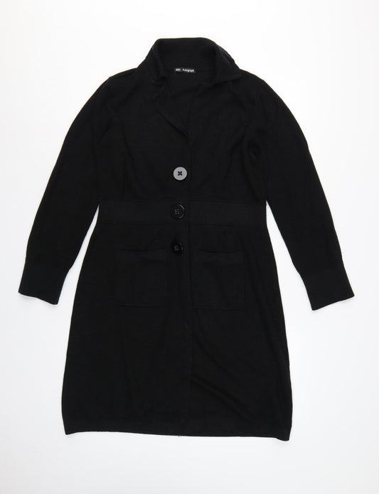 Marks & Spencer Autograph Women Black UK 14 Long Knit Button Cardigan