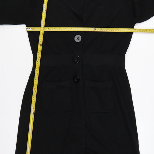 Marks & Spencer Autograph Women Black UK 14 Long Knit Button Cardigan