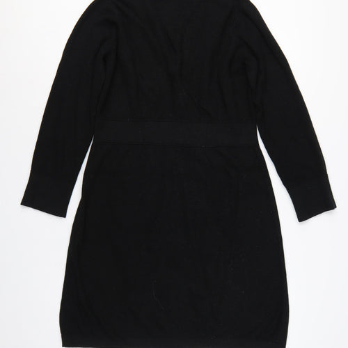 Marks & Spencer Autograph Women Black UK 14 Long Knit Button Cardigan