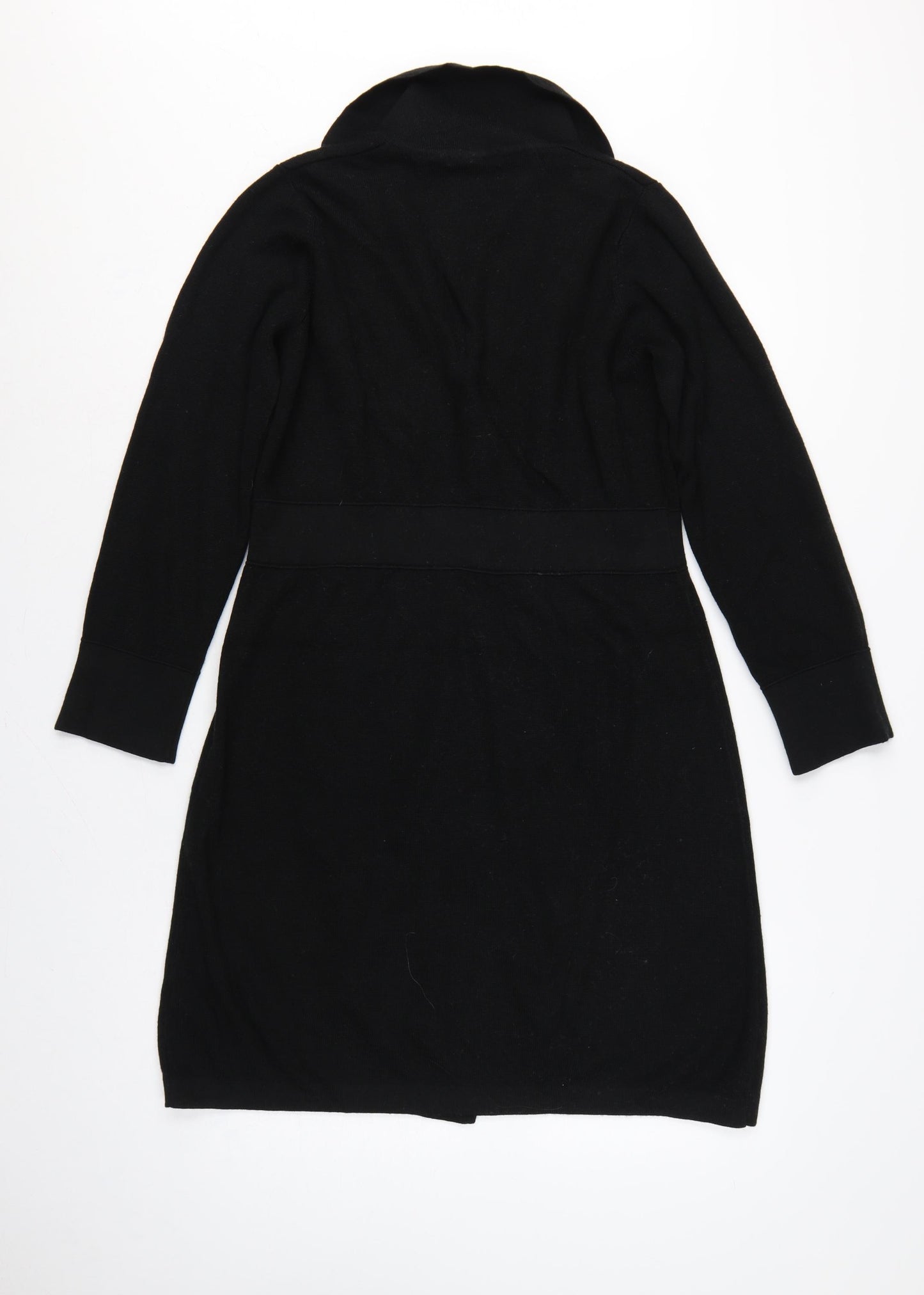 Marks & Spencer Autograph Women Black UK 14 Long Knit Button Cardigan