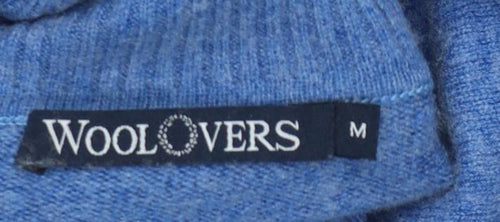 WoolOvers Women’s Blue M Cashmere Merino Wool Roll Neck Jumper