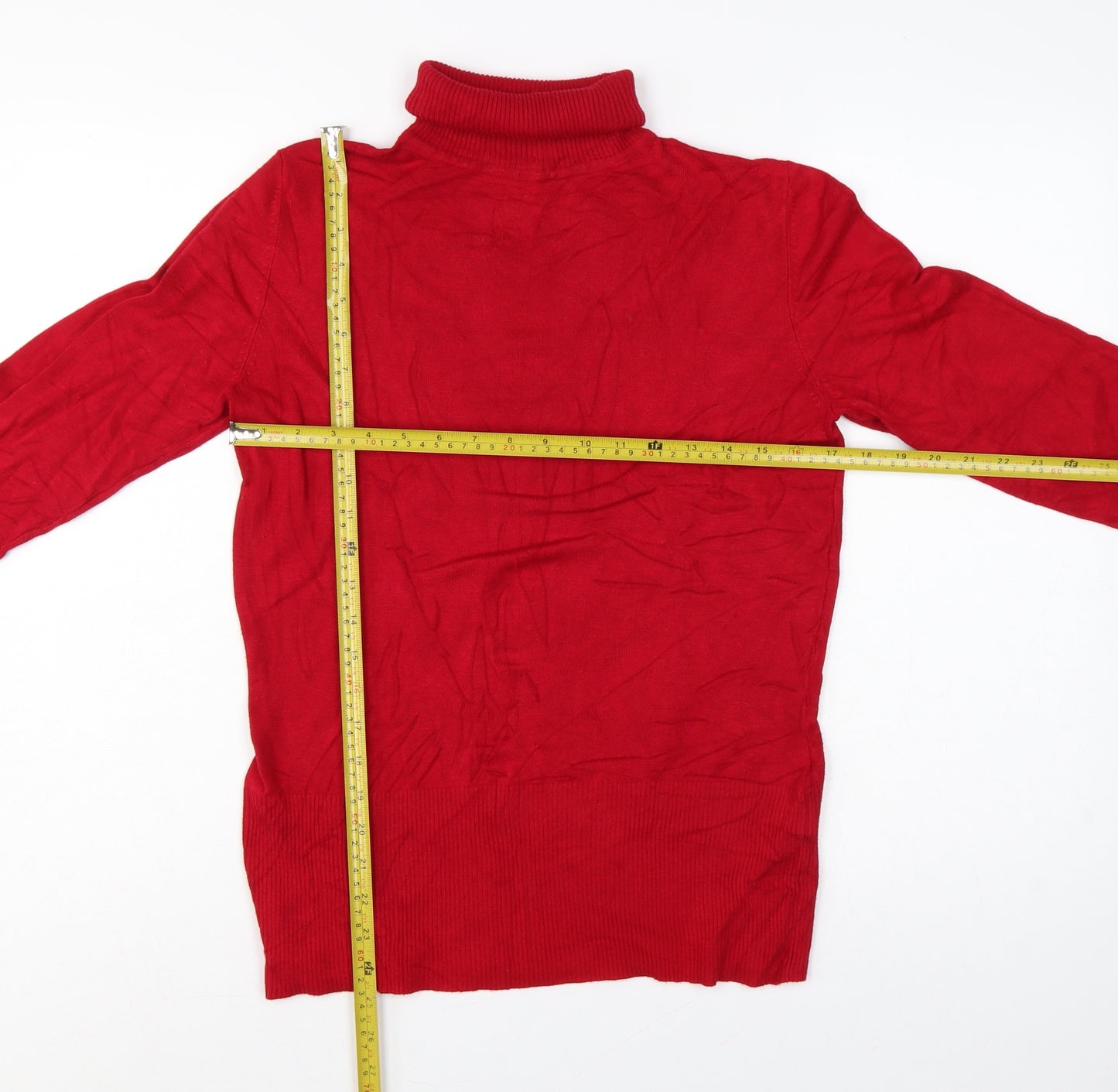 Wallis Women Red UK 10 Roll Neck Long Sleeve Knit Pullover Jumper