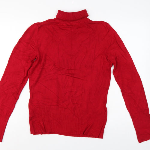 Wallis Women Red UK 10 Roll Neck Long Sleeve Knit Pullover Jumper