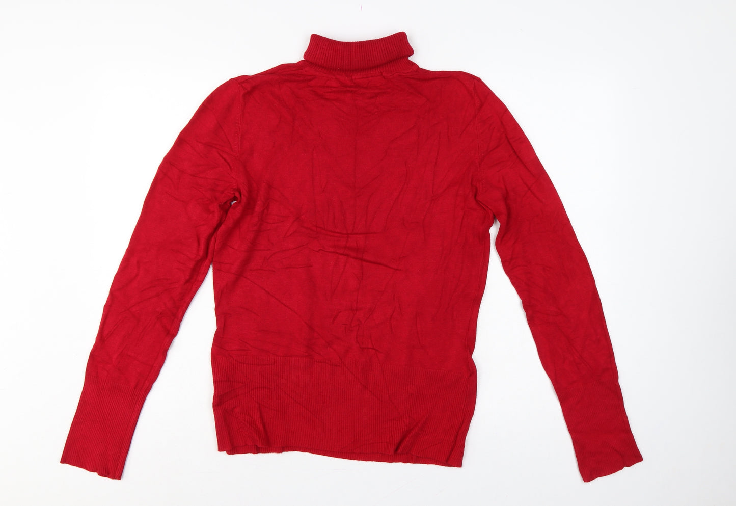 Wallis Women Red UK 10 Roll Neck Long Sleeve Knit Pullover Jumper