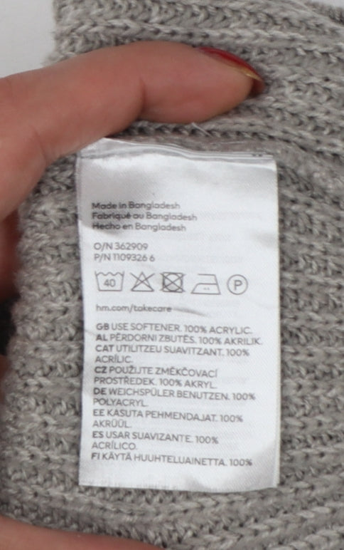 H&M Divided Women’s Grey UK 14 Chunky Knit Balloon Sleeve Jumper