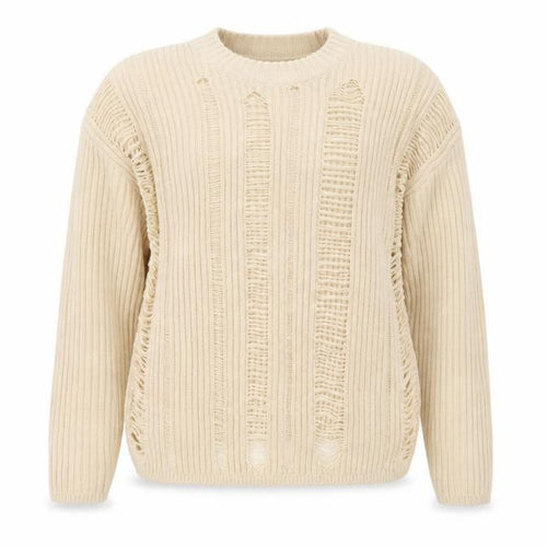 ASOS Design Women Ivory UK 8 Relaxed Fringe Open Knit Jumper