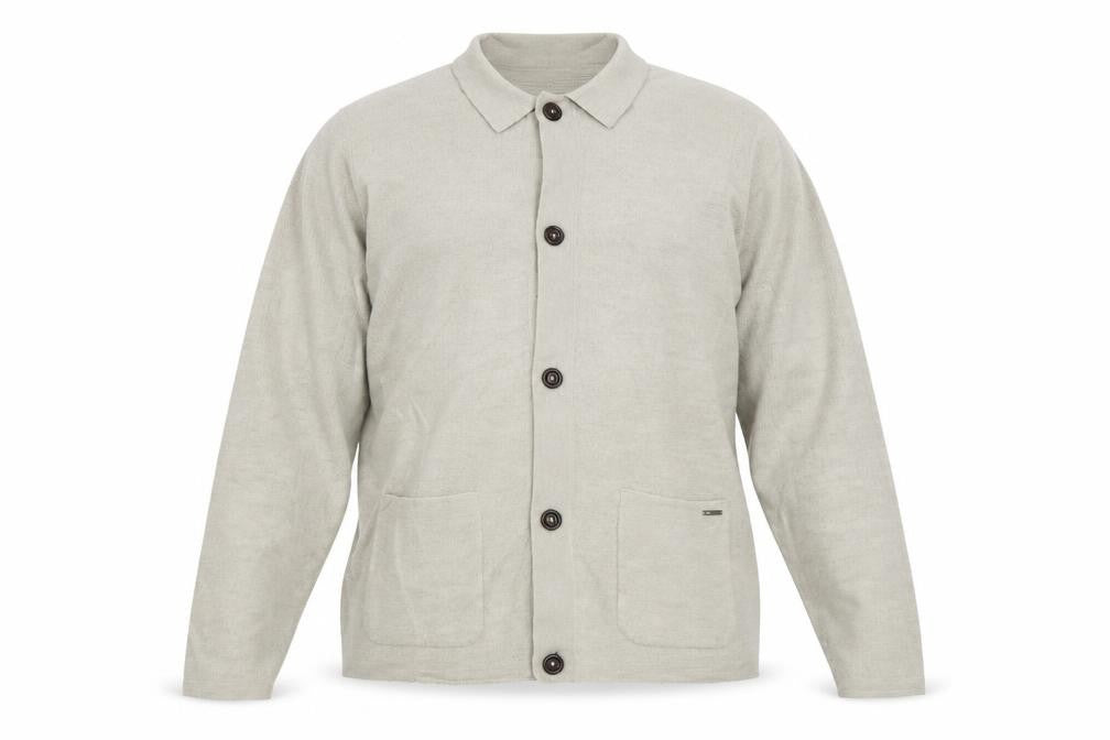 Autograph Men’s Beige XL Merino Wool Collared Button Cardigan