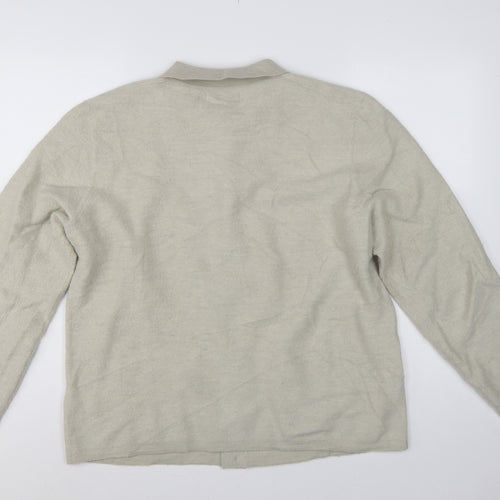 Autograph Men’s Beige XL Merino Wool Collared Button Cardigan