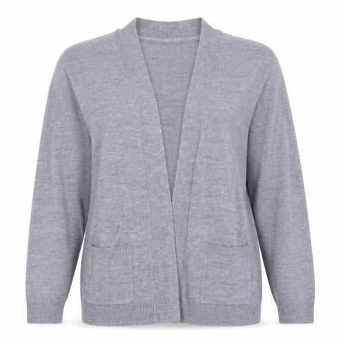 Maine New England Women Grey Size 12 Open Long Sleeve Cardigan Pockets