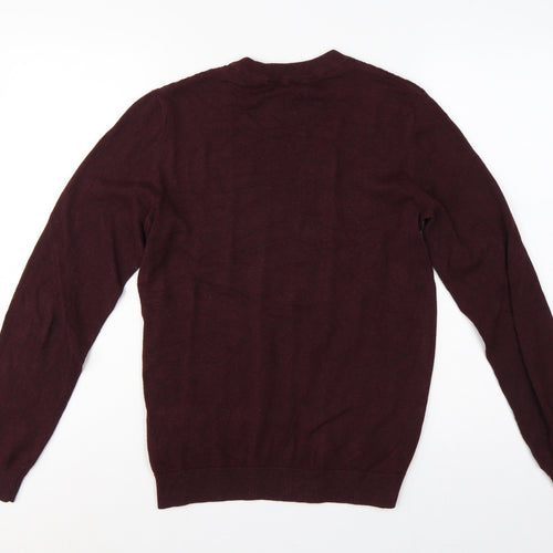Jack & Jones Premium Men’s Burgundy XS Cable Knit Crew Neck Jumper