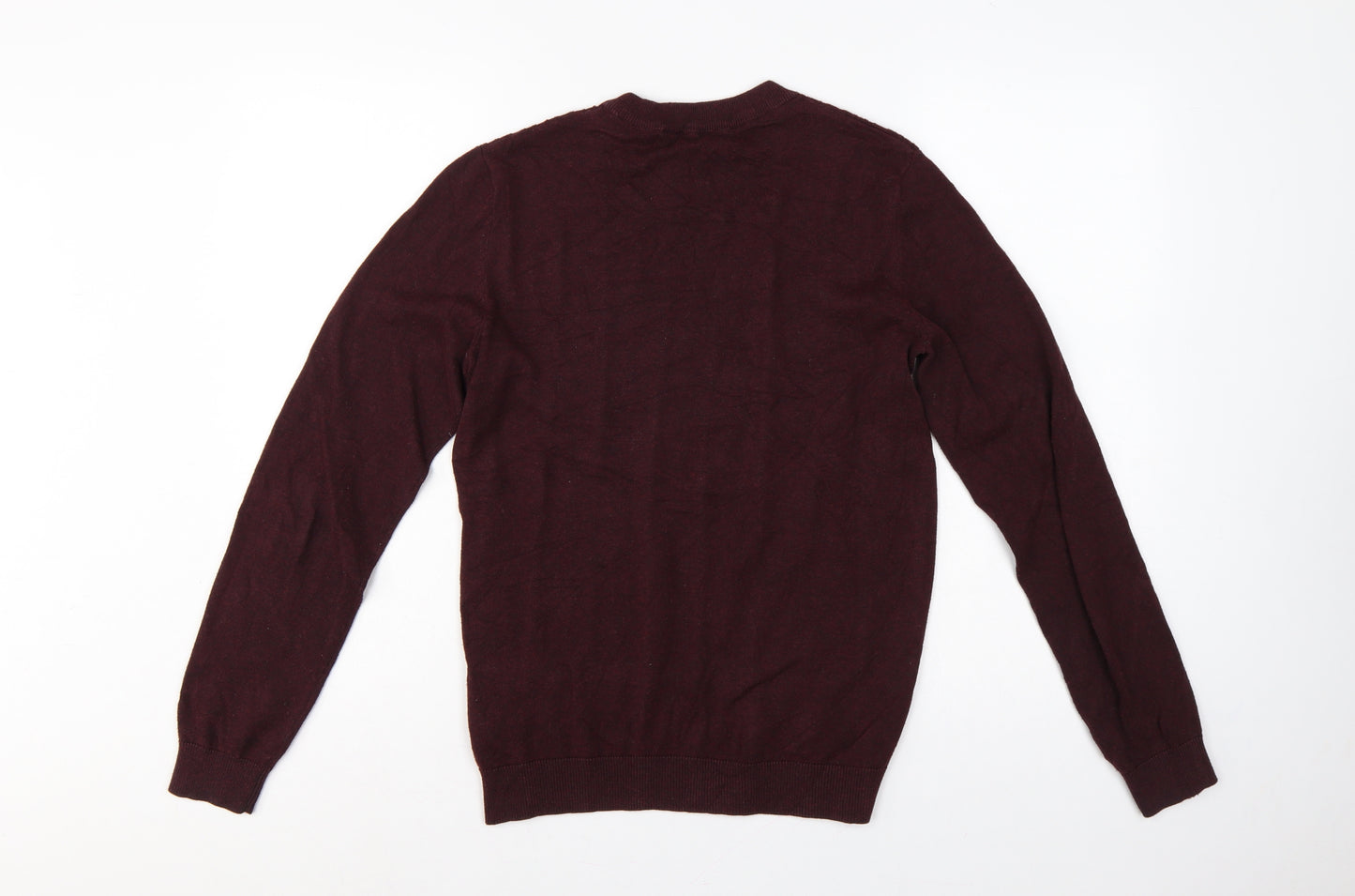 Jack & Jones Premium Men’s Burgundy XS Cable Knit Crew Neck Jumper