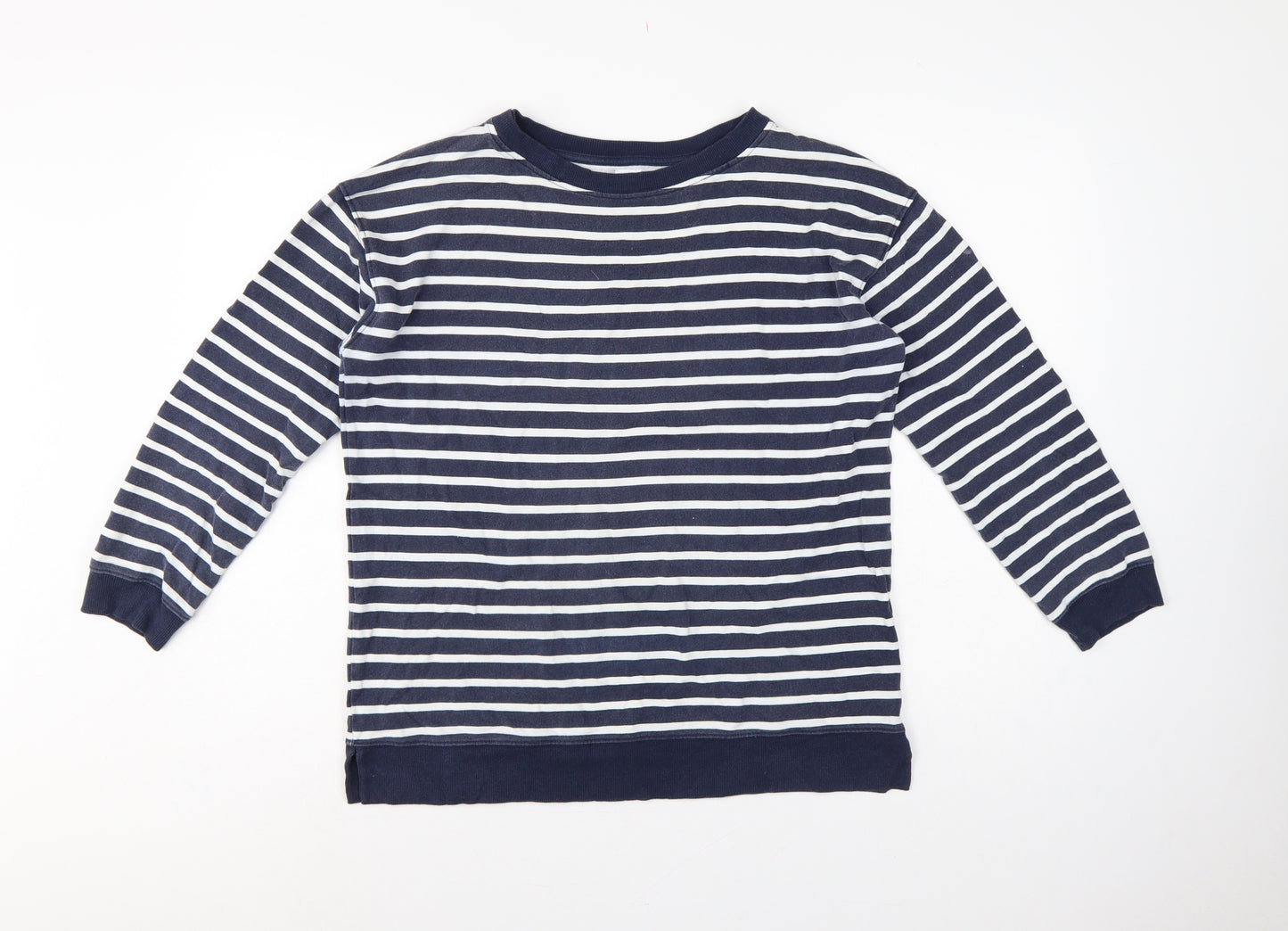 John Lewis Women’s Blue & White Striped Sweatshirt UK 10 Cotton Modal