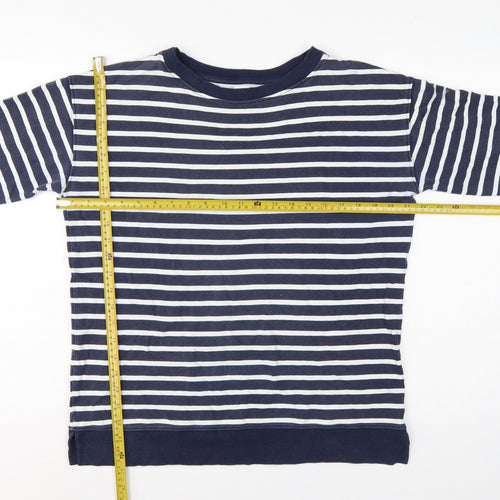 John Lewis Women’s Blue & White Striped Sweatshirt UK 10 Cotton Modal