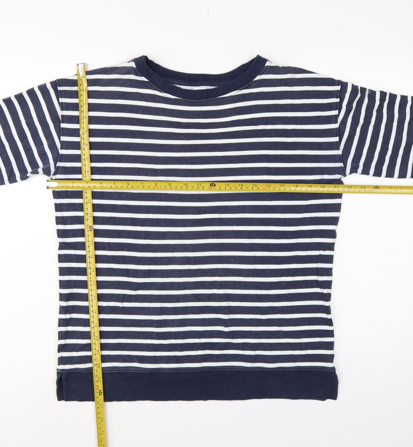 John Lewis Women’s Blue & White Striped Sweatshirt UK 10 Cotton Modal