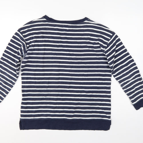 John Lewis Women’s Blue & White Striped Sweatshirt UK 10 Cotton Modal