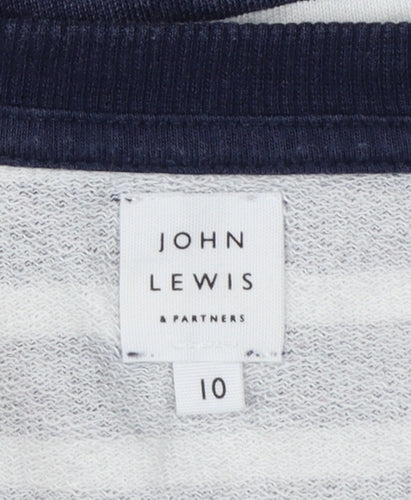 John Lewis Women’s Blue & White Striped Sweatshirt UK 10 Cotton Modal