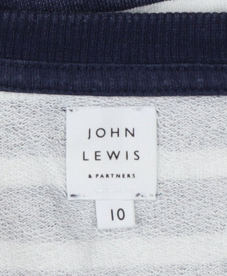 John Lewis Women’s Blue & White Striped Sweatshirt UK 10 Cotton Modal