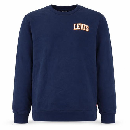 Levi's Men's Blue M Standard Logo Crew Neck Pullover Sweatshirt Cotton
