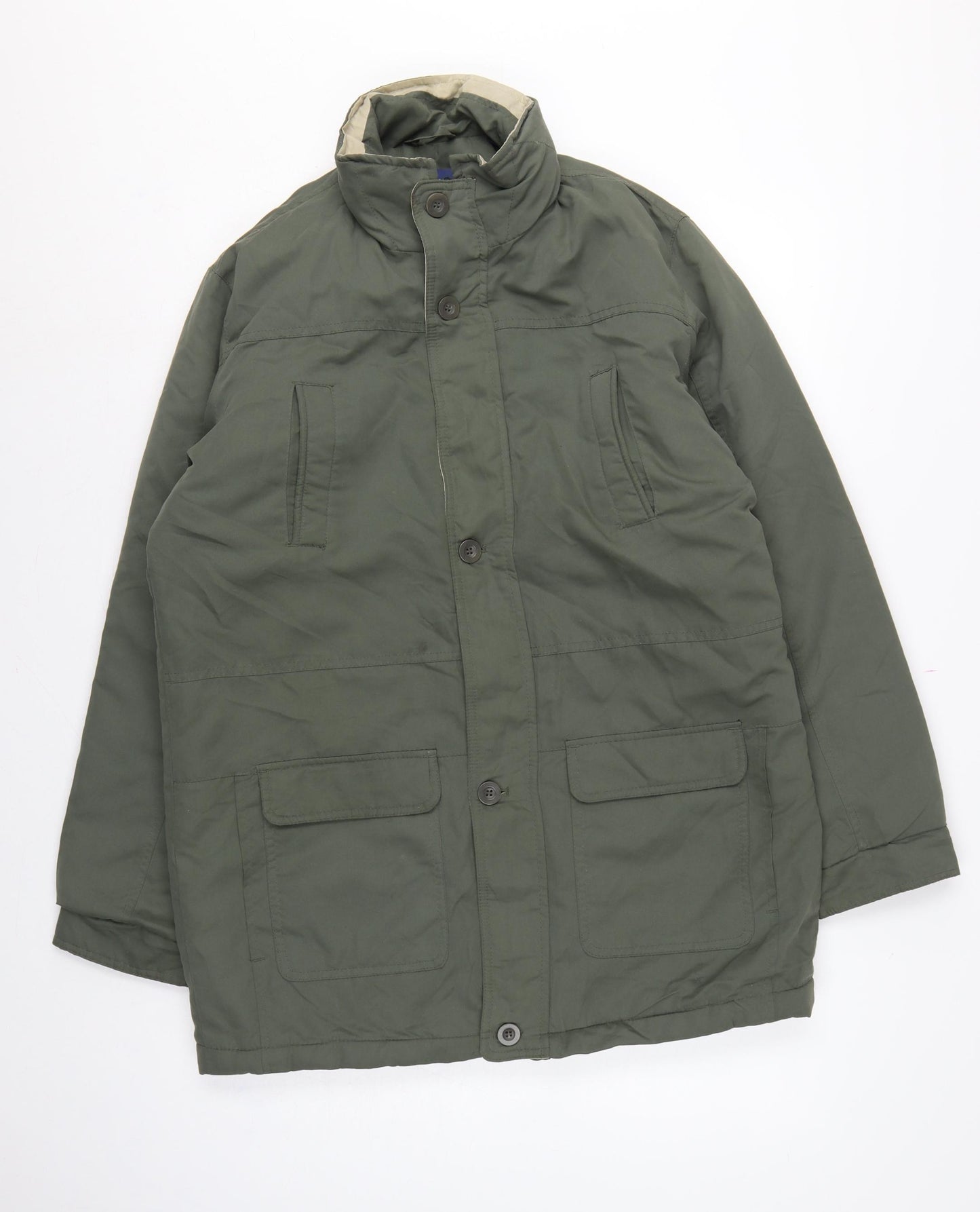 Premier Man Men’s Green M Parka Coat Padded Hooded Utility Jacket