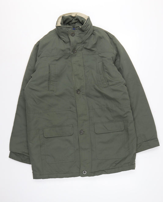 Premier Man Men’s Green M Parka Coat Padded Hooded Utility Jacket