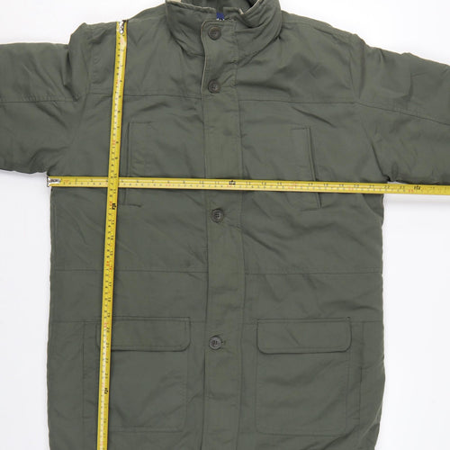 Premier Man Men’s Green M Parka Coat Padded Hooded Utility Jacket