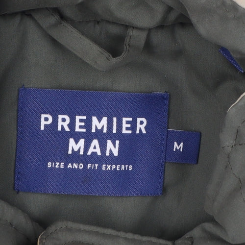 Premier Man Men’s Green M Parka Coat Padded Hooded Utility Jacket