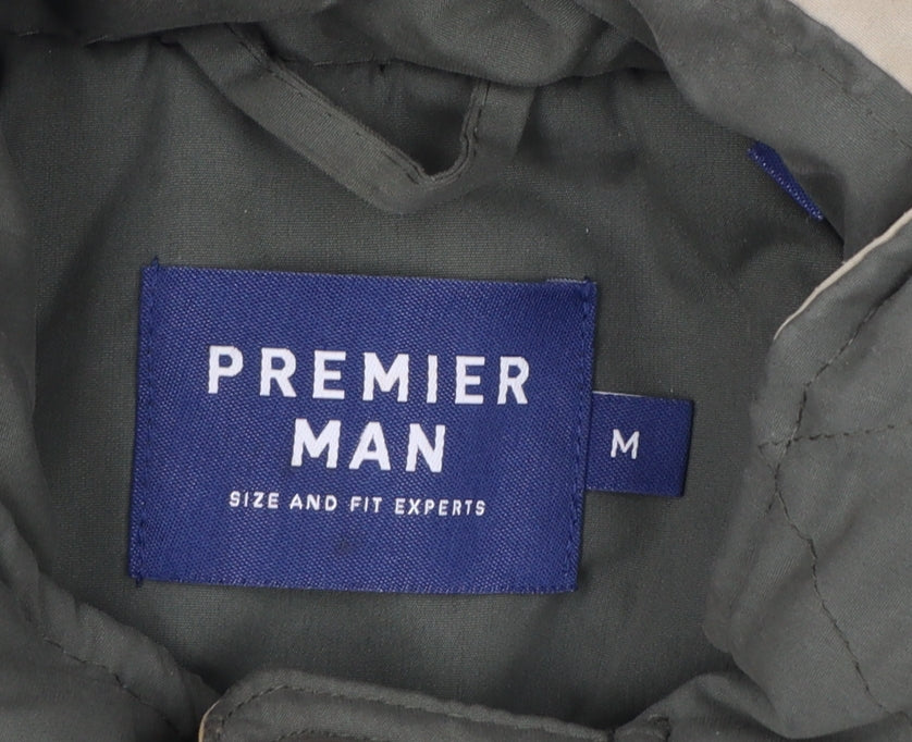 Premier Man Men’s Green M Parka Coat Padded Hooded Utility Jacket