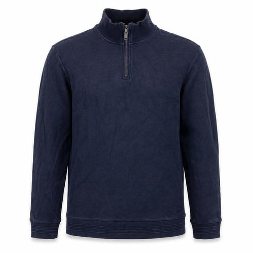 Jaeger Men’s Navy Blue L Quarter Zip High Neck Cotton Sweatshirt