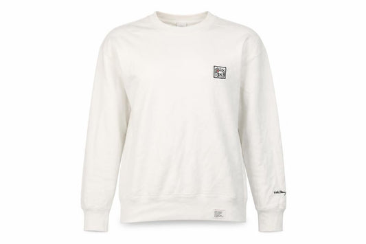 Front view of Uniqlo U Keith Haring unisex white m pullover sweatshirt embroidered