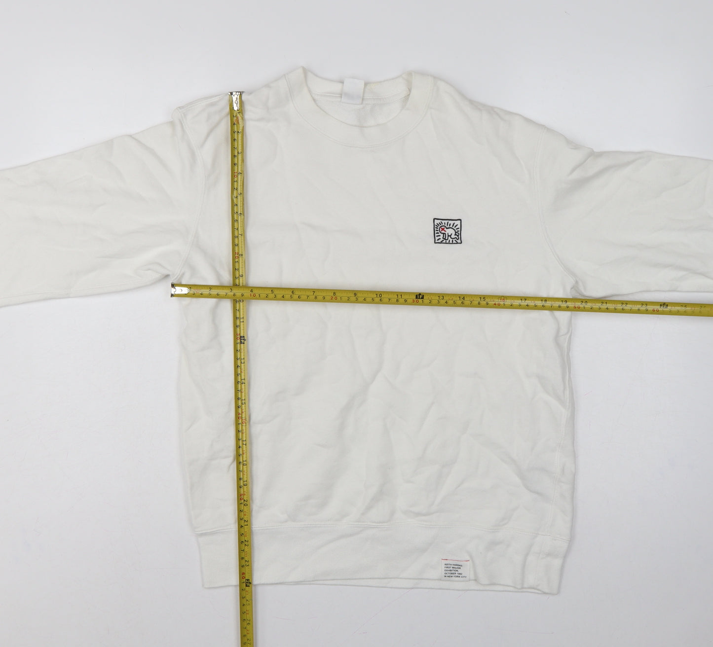 Uniqlo U Keith Haring Unisex White M Pullover Sweatshirt Embroidered