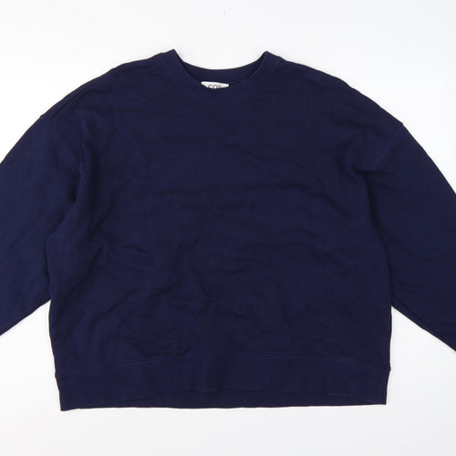 COS Women’s Blue M Pullover Crew Neck Cotton Sweatshirt Long Sleeve