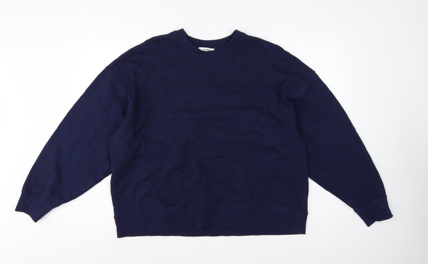 COS Women’s Blue M Pullover Crew Neck Cotton Sweatshirt Long Sleeve