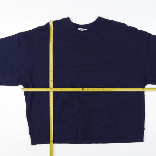 COS Women’s Blue M Pullover Crew Neck Cotton Sweatshirt Long Sleeve