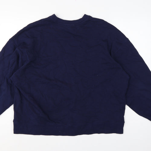 COS Women’s Blue M Pullover Crew Neck Cotton Sweatshirt Long Sleeve