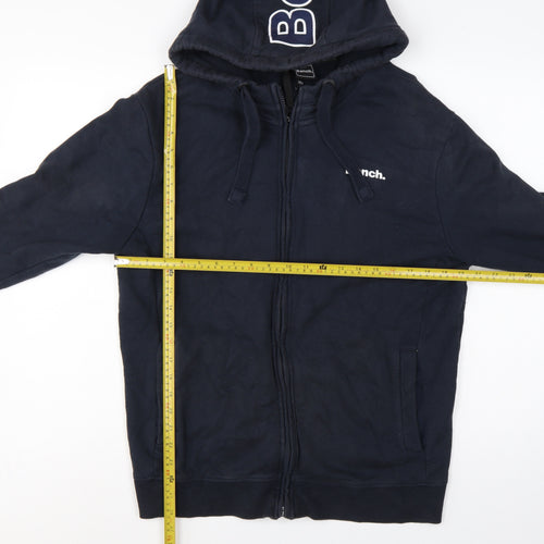 Bench Men’s Navy L Full Zip Logo Hooded Fleece Sweatshirt Hoodie