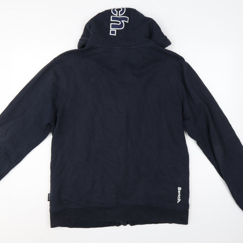 Bench Men’s Navy L Full Zip Logo Hooded Fleece Sweatshirt Hoodie