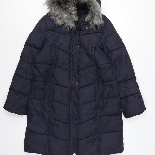 Principles Petite Ben de Lisi Women Blue UK 10 Puffer Parka Coat
