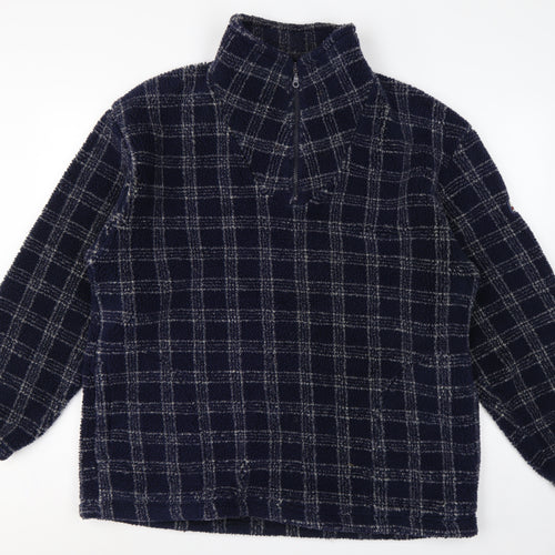 Watsons Heavies Men’s Blue XL Check Fleece 1/2 Zip Pullover Sweatshirt